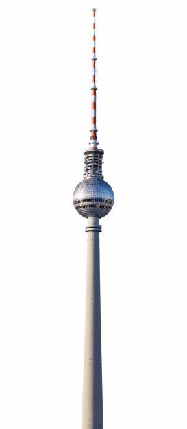 Berlin Television Tower isolated on white