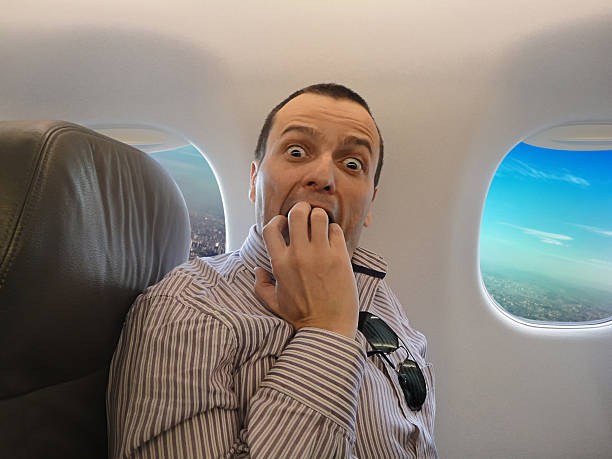 Fear of flying - Pteromerhanophobia stock photo