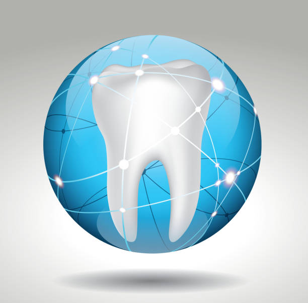 schutz zahn - human teeth dental equipment three dimensional shape technology stock-grafiken, -clipart, -cartoons und -symbole
