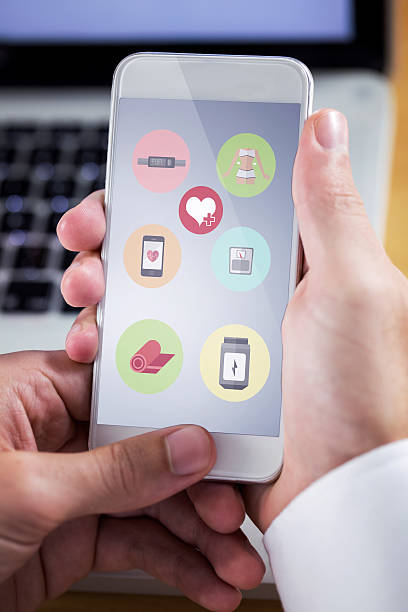 istock Composite image of businessman using smartphone 469980148