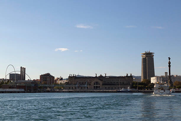 Barcelona - Port Vell skyline stock photo