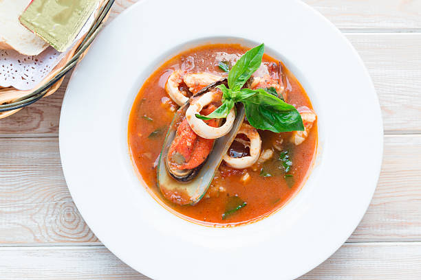 istock Bowl of spicy seafood soup 469980994
