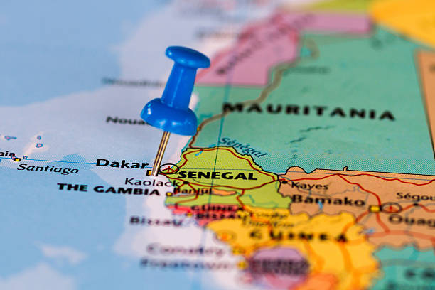 istock Map of Senegal with a blue pushpin stuck 469981836