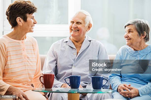 Senior People Communicating Stock Photo - Download Image Now - 60-69 Years, 70-79 Years, Active Seniors