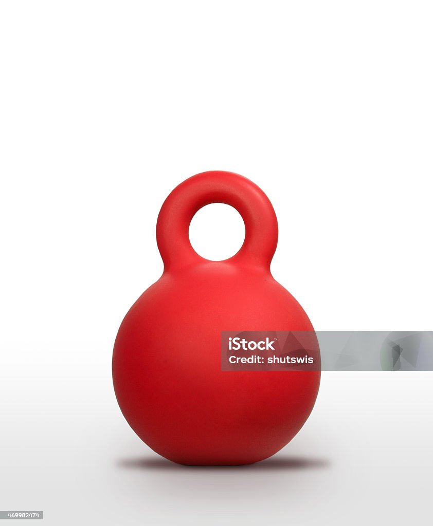Red dumbbell Weights on white background 2015 Stock Photo