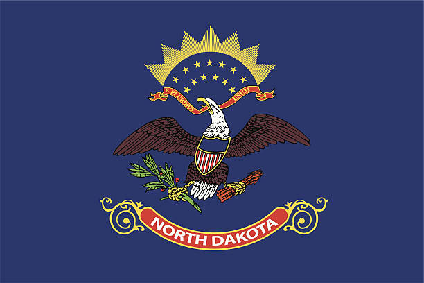 Flag of North Dakota USA States Flag, Flag of the Wyoming. north dakota stock illustrations