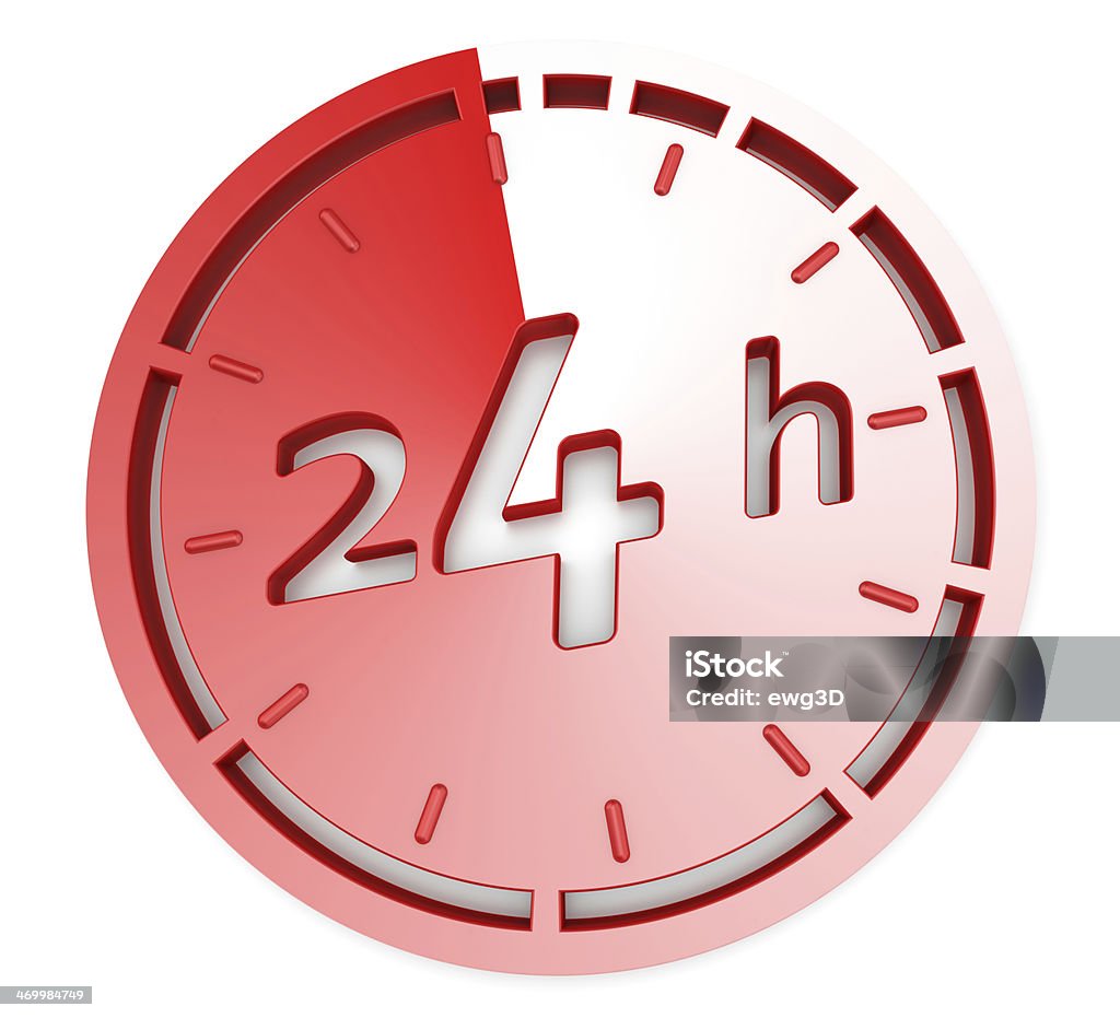 Ouverture Concept 24 heures sur 24 - Photo de Cadran d'horloge libre de droits