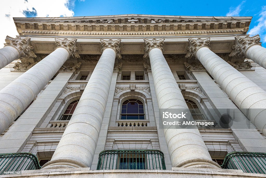 Stone columns of WI State Capital Building High view of the columns at Wisconsin State Capital building in Madison, WI  Wisconsin Stock Photo