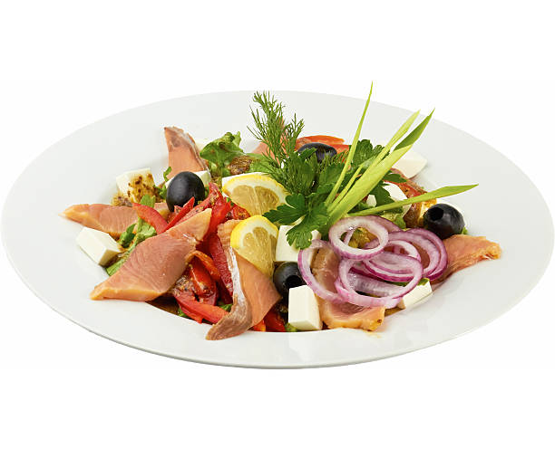 istock Salad with tasty salmon 469993728