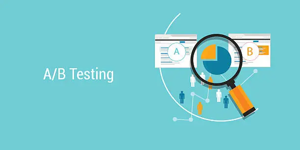 Vector illustration of AB testing A/B split comparison web conversion test