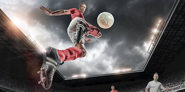 istock Football Player in Mid Air 469995441