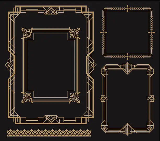 Vector illustration of Set of art frames with various designs