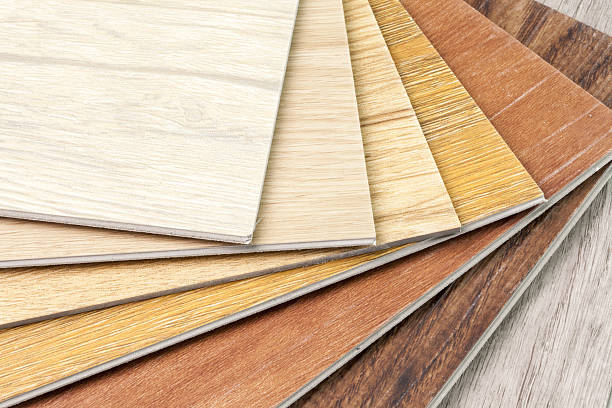 nuovo campione pavimento in legno - wood laminate flooring foto e immagini stock