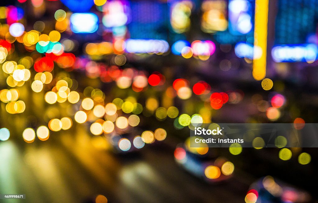 Defocused City Defocused lights on the Strip in Las Vegas. Las Vegas Stock Photo