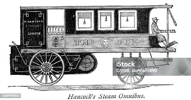 Hancocks Пар Omnibus — стоковая векторная графика и другие изображения на тему Автобус - Автобус, Антиквариат, Двигатель