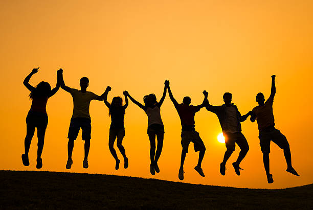 istock Group of People Celebrating on the Hill 469999593