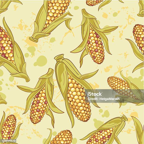 Simple Maize Pattern Corn Crop With Leaves Maize Drawing Seamless Pattern Tile Background ...