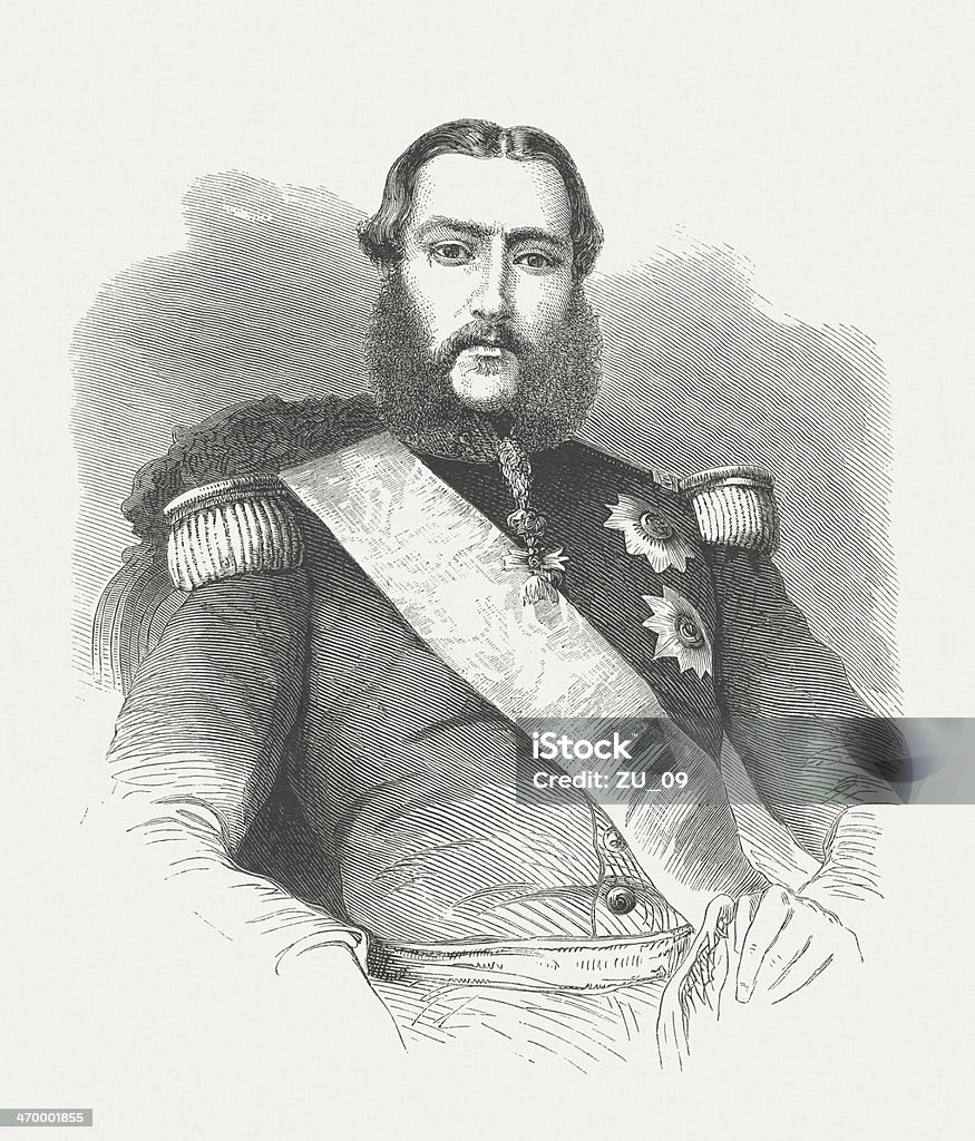 Leopold II of Belgium - Lizenzfrei Asiatischer Holzschnitt Stock-Illustration