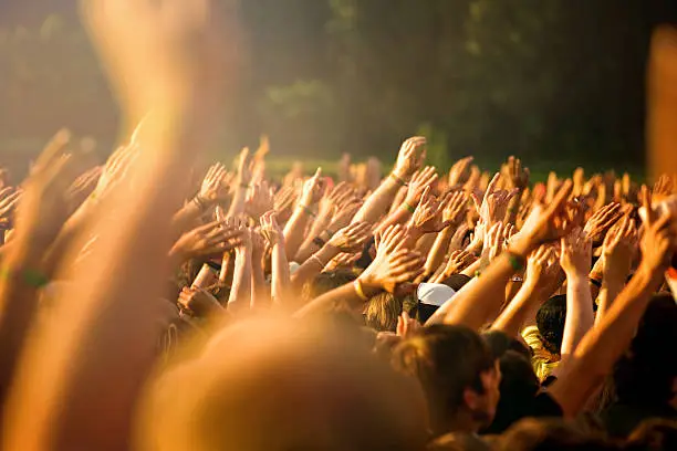 Photo of hands in a rock concert