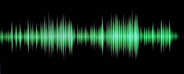istock Green sound wave representation on black background 470002029