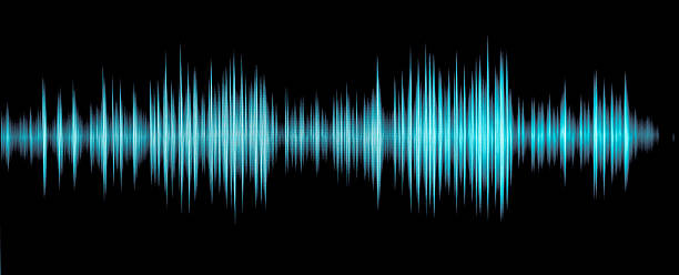 Blue sound waveform on a black background colorful waveform isolated on black sound wave photos stock pictures, royalty-free photos & images