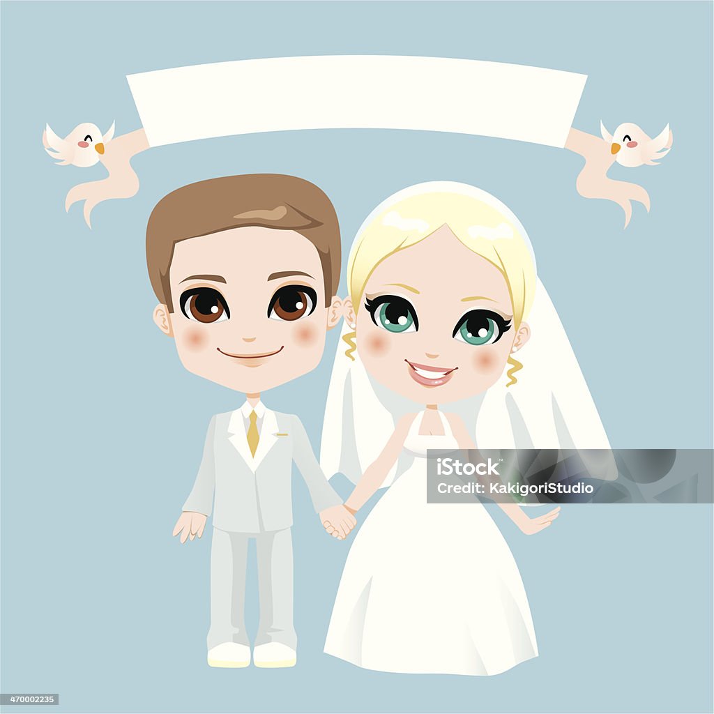 Pareja de boda blanco - arte vectorial de Adulto libre de derechos