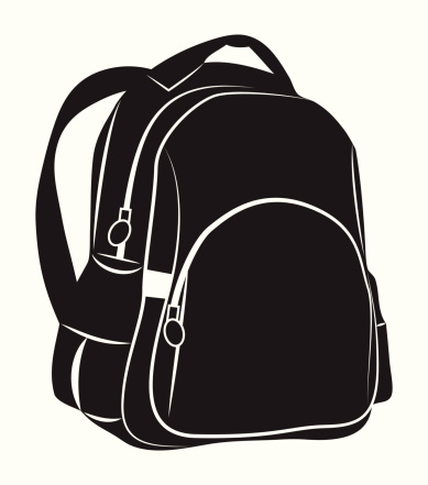 Backpack on white background