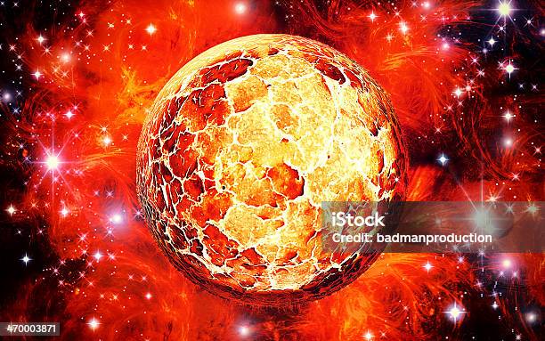 Sun Adn Stars Stock Photo - Download Image Now - Burning, Planet - Space, Abstract