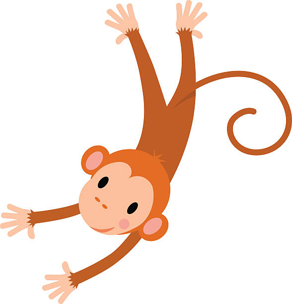 Little Funny Monkey Drawing For Kids On White Background Stock Illustration  - Download Image Now - iStock