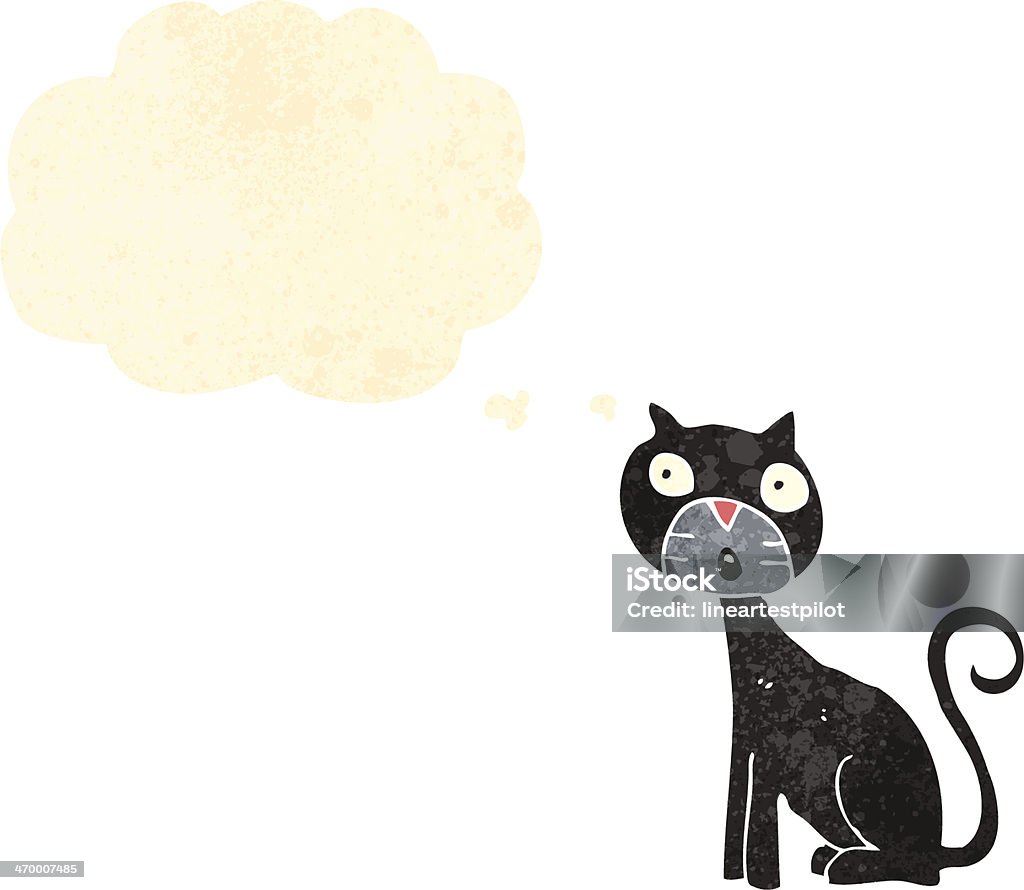Backcolor Cartoon Retro Cartoon Black Cat Stock Illustration - Download Image Now ...