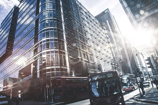 istock Bus in Canary Wharf 470009419