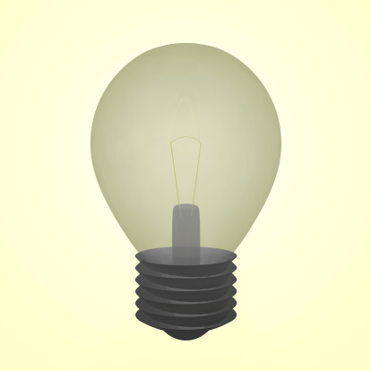 A bulb in soft light, 3d render