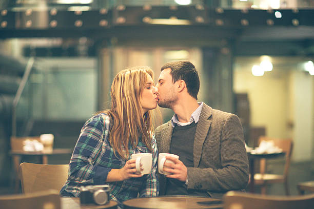 istock Young couple in a coffee shop 470010337
