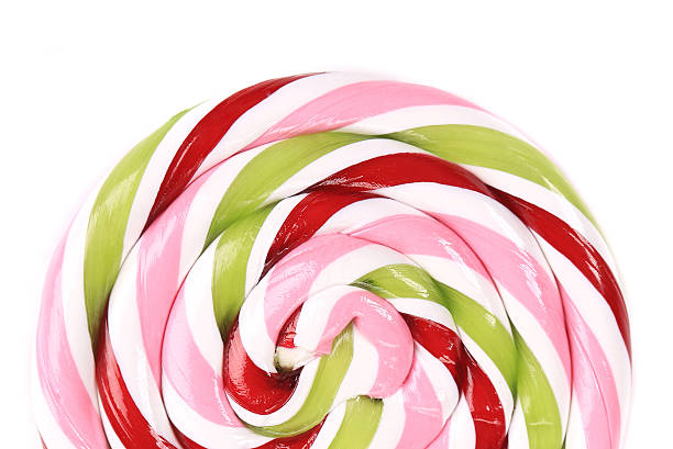 istock Lovely lollipop with red pinck green 470010683