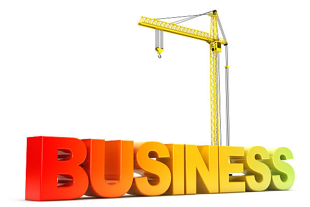 istock Business Sign with Hoisting Crane 470012446