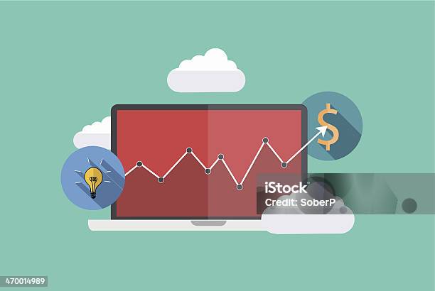 Vector Flat Modern Icons On Sample Background Stock Illustration - Download Image Now - Business, Computer, Corporate Business