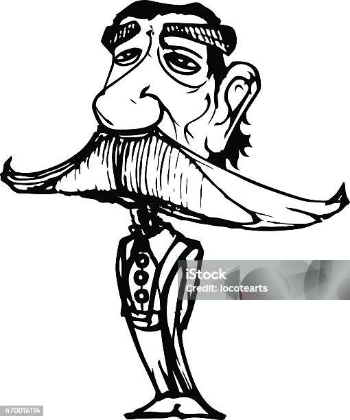 Old Businessman Cartoon With Big Mustache Stock Illustration - Download Image Now - 2015, Adult, Adults Only