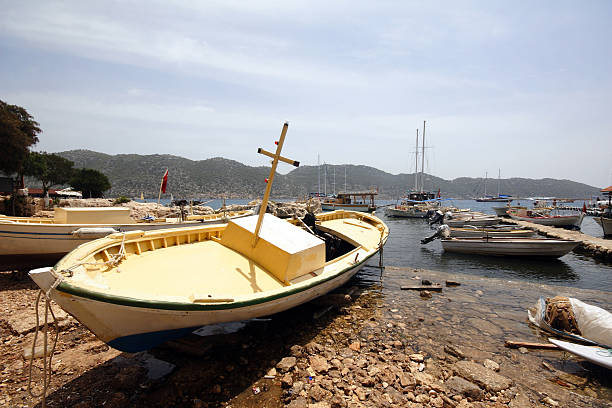 istock Boats in turkish harbour 470017172