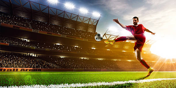 istock Soccer player in action panorama 470017530