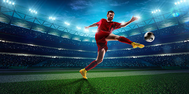 istock Soccer player in action panorama 470017628