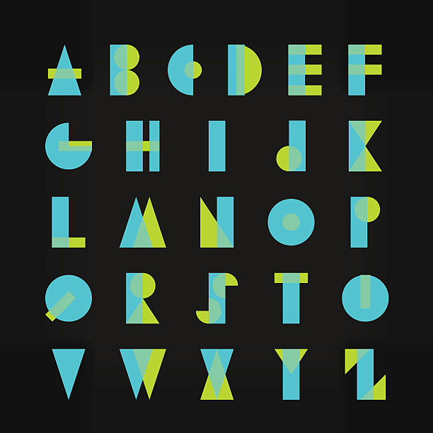 funky alphabet typography font vector art illustration