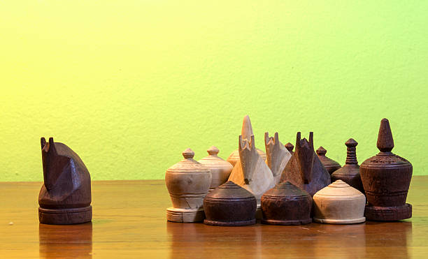 istock The handmade wooden chess set 470021300