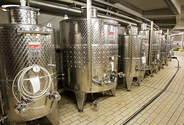 istock Wine Factory Aluminum Barrels 470022454