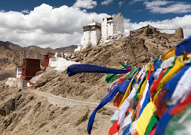 istock Namgyal Tsemo Gompa with prayer flags 470023618