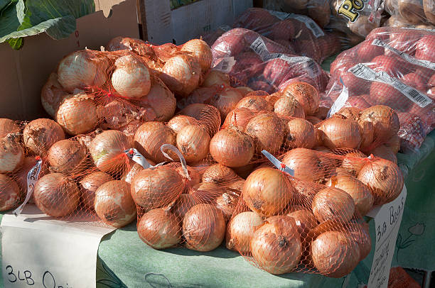 Onions and Apples stock photo