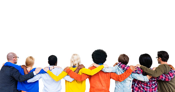 istock Group Of Multi-Ethnic People's Hands On Each Other's Shoulder An 470024052