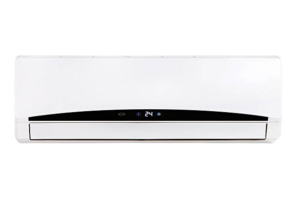 Air conditioner Air conditioner isolated on white background ( with clipping path over white background) wall mounted air conditioner stock pictures, royalty-free photos & images