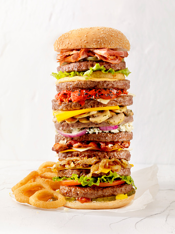 What's your Favourite Burger Toppings? Bacon, Cheese, Mushrooms,Lettuce, Tomato, Onions, Roasted Peppers, Blue Cheese, Maybe Onion Rings with Spicy Mayo? -Photographed on Hasselblad H3D-39mb Camera