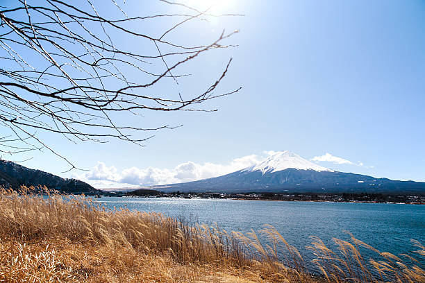 Fuji Mountain, Kawaguchiko Lake,  Japan stock photo