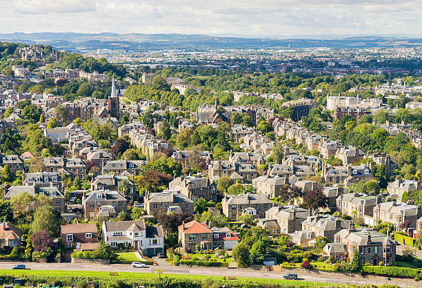 Detached properties in the Morningside area of Southern Edinburgh, Scotland.